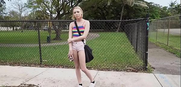  INSANELY cute teen Athena May gets fucked in the bus PART 1